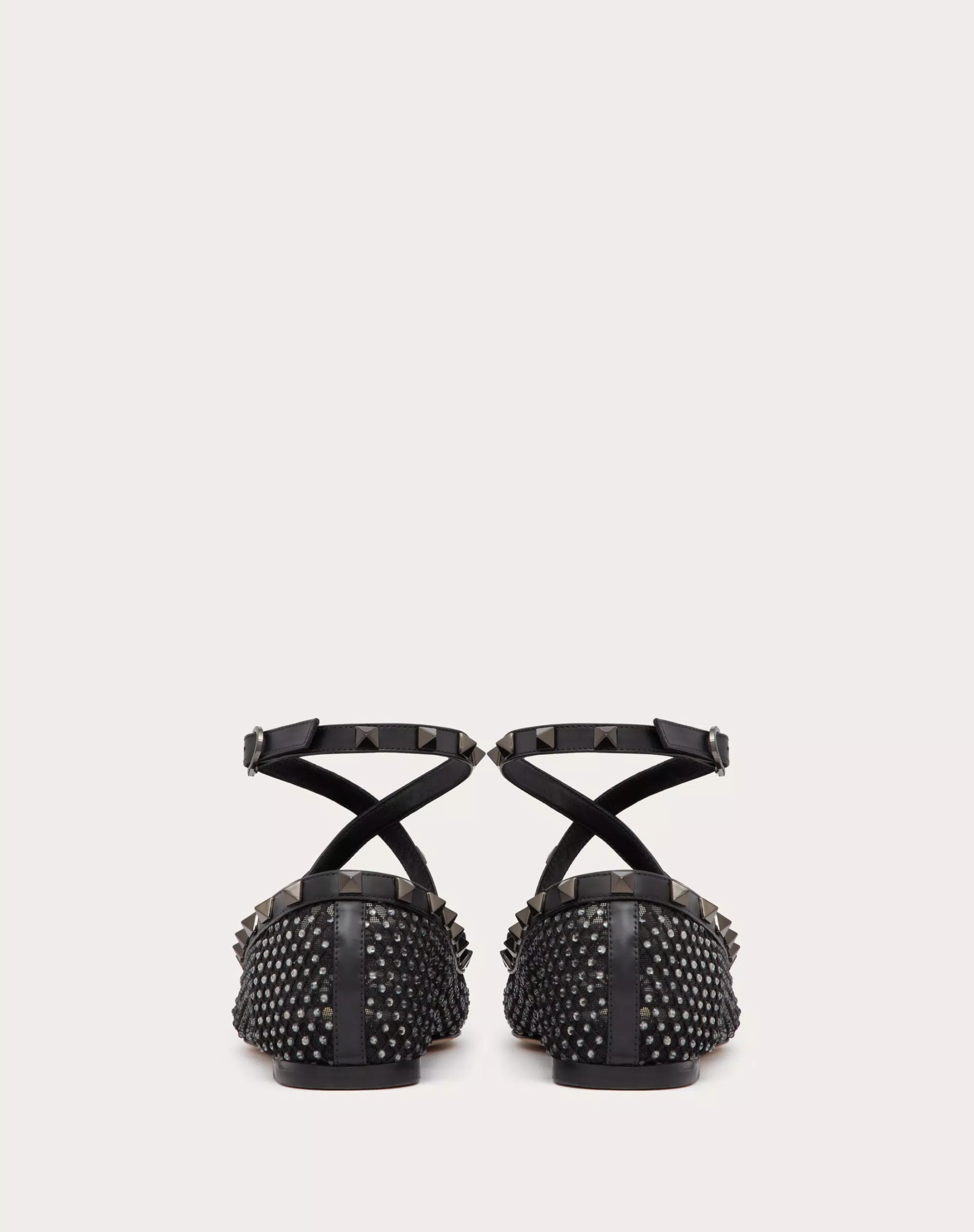 ROCKSTUD MESH BALLERINA WITH CRYSTALS AND MATCHING STUDS